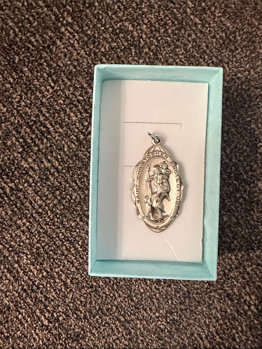 Sterling Silver Saint Christopher Pendant - Silver